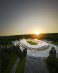 Projekt fotbalového stadionu v Bělorusku od OFIS arhitekti - foto: OFIS architekti