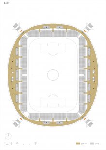 Projekt fotbalového stadionu v Bělorusku od OFIS arhitekti - Level 1 - foto: OFIS architekti