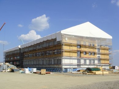 FERMACELL fiber gypsum boards in the world's most energy-efficient office building - The headquarters of juwi Holding in June 2008 just before completion.